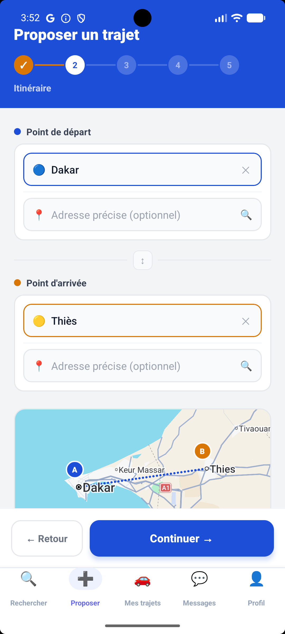 MoveLink — Mes trajets