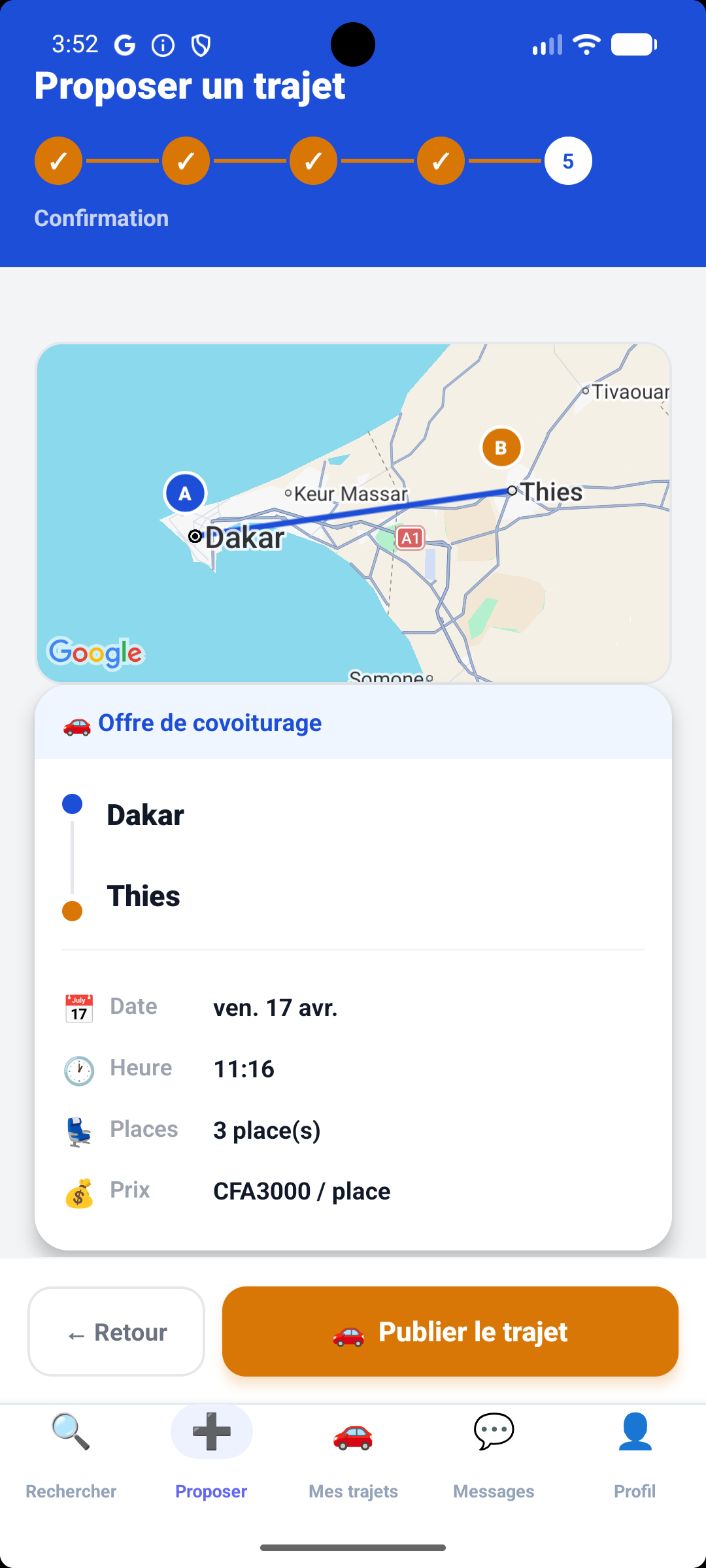 MoveLink — Proposer un trajet